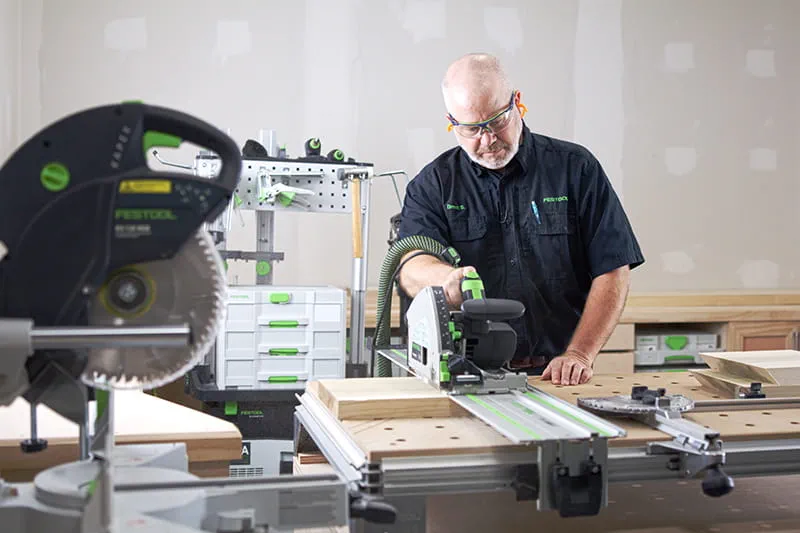Brent using a TS 60 track saw to cut