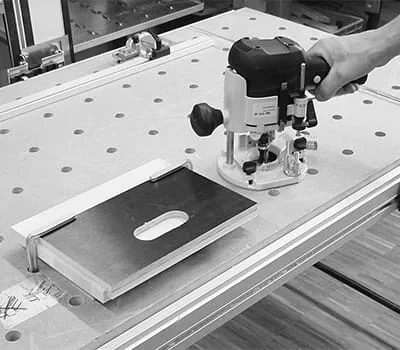 Routing handles in wooden boxes and drawers