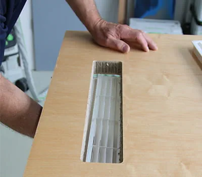 Finished air vent cut-out