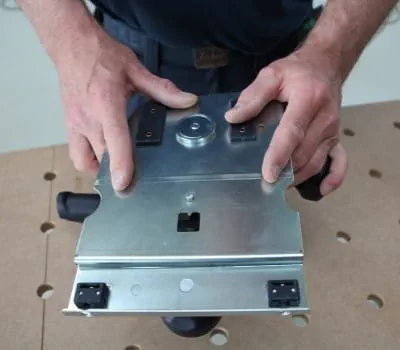 Preparing the router for producing the series of holes
