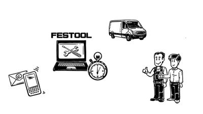 Vídeo de la solicitud de reparación online de Festool