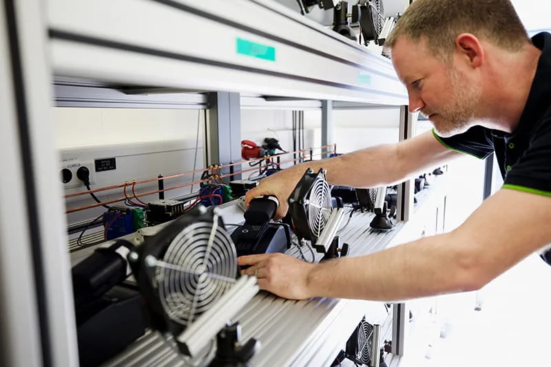 The Festool eccentric sander in the testing department